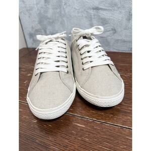 Ben Sherman Beige Canvas Sneakers Low Top Casual Shoes Mens